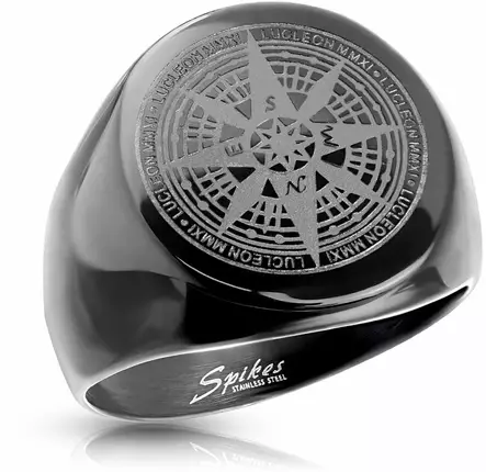 Kantasormus Kompassi musta HS378 - Terässormukset - HS378-190 - 1