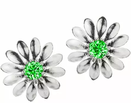 Lempikoru Kukkanen korvakorut vihreill=C3=A4 zirkoneilla (cz) 33075120=
00 - Hopeiset korvakorut - 3307512000 - 1