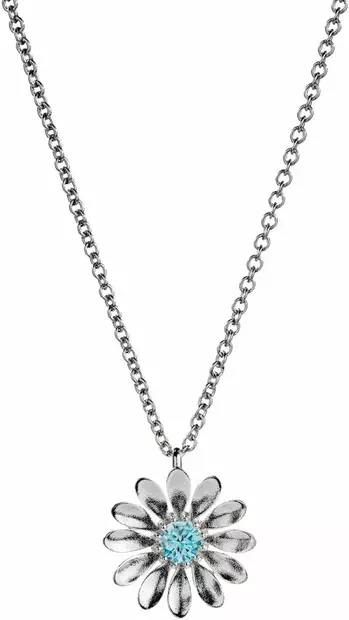 Lempikoru Kukkanen riipus sinisell=C3=A4 zirkonilla (cz) 3207409450 - Hopeiset kaulakorut - 3207409450 - 1