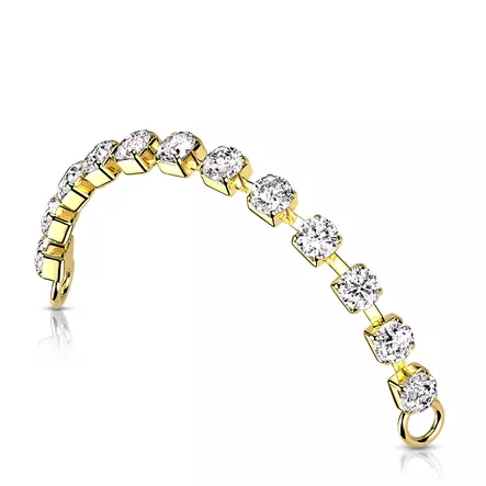 Nenäkoru connector ketju zirkoneilla H01G - Nenäkorut - H01G-30 - 1