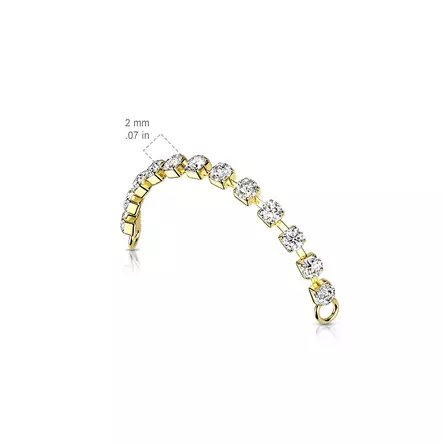 Nenäkoru connector ketju zirkoneilla H01G - Nenäkorut - H01G-30 - 2