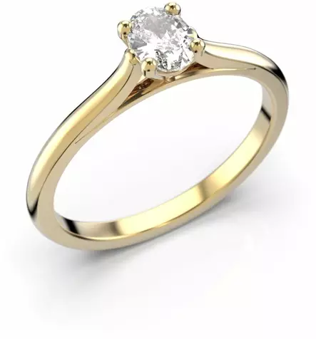 Festive Sesilia ovaali, timanttisormus keltakultaa. 605-030-KK - Timanttisormukset Festive - 14-605-030-KK-140 - 1