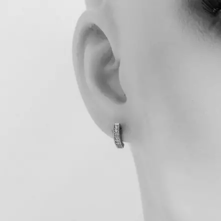 Valkokultaiset korvakorut zirkoneilla - OUTLET korvakorut - 17-K1640 - 2