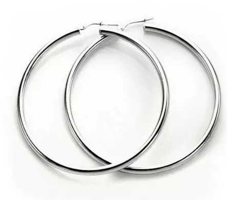 Valkokultaiset putkirengas korvakorut - Kultaiset korvakorut - H2-50 - 1