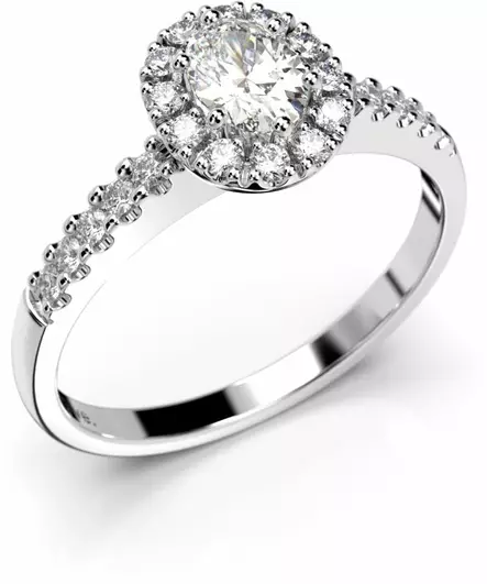 Festive Veronica Halo timanttisormus, valkokulta 643-052-VK - Timanttisormukset Festive - 14-643-052-VK-140 - 1