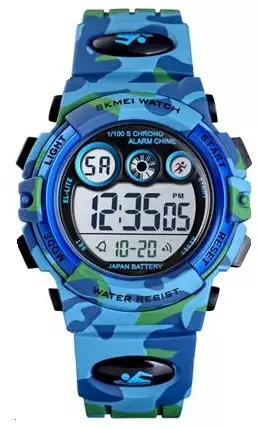 Digital rannekello sininen maastokuvio - Peruskellot - S340 - 1