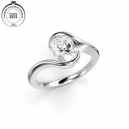 Festive Aurea valkokultainen timanttisormus 14-734-100L - Timanttisormukset Festive - 14-734-100L-VK-150 - 1