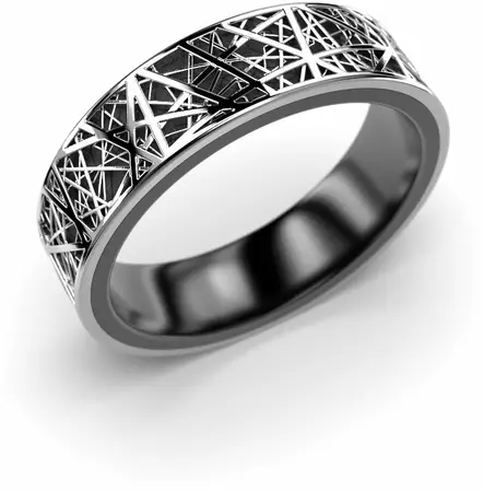 Festive NOX routa valkokultainen sormus - Kihlasormukset - 9K-RM60-VM-150 - 1