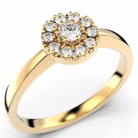 Festive Olivia Halo timanttisormus 14-563-017 - Timanttisormukset Festive - 14-563-017-140 - 1