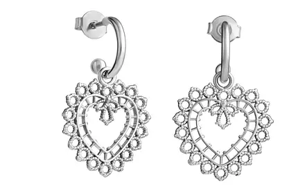 Lempikoru Pitsisydän korvakoru renga-tap - Hopeiset korvakorut - 3331200000 - 1