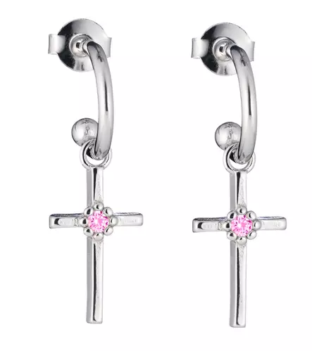 Lumoava Daisy risti korvakorut, pink - Daisy - L54268150000 - 1