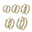 Hoop teräskorvarenkaat 10mm kulta - Teräksiset korvakorut - H3065G-10 - 4