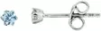 Hopeiset nappikorvakorut 3mm, vaalean sininen - Hopeiset korvakorut - CKK80 - 1