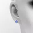 Vaalean sininen zirkoni 7 mm tappi - Hopeiset korvakorut - HK920 - 2