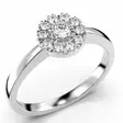 Festive Olivia Halo timanttisormus, valkokultaa 14-563-017 - Timanttisormukset Festive - 14-563-017-VK-140 - 1