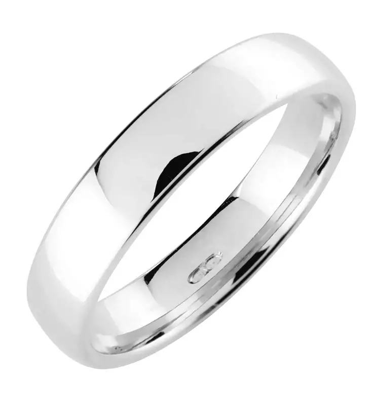 Valkokultainen kihlasormus, jonka leveys on 4,9mm - Kihlasormukset - 003-375V-150 - 1