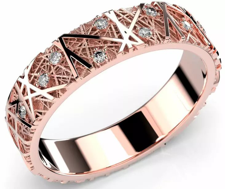 Festive routa timanttisormus 0,09ct, punakulta - Kihlasormukset - 613-009-PK-150 - 1