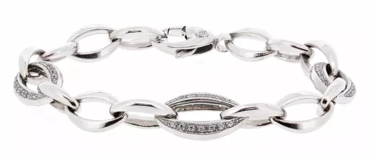 Hopeinen rannekoru zirkoneilla 17-B09-190.jpg - Super outlet - rannekorut - 17-B09-190 - 1