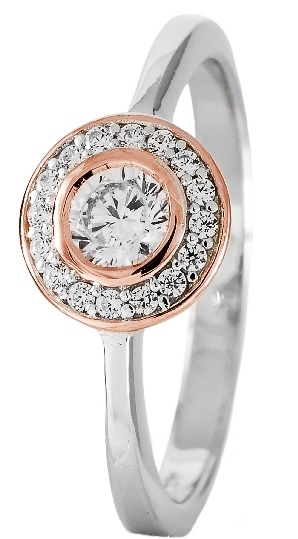 Alaina zirkon sormus Rose CR70065R - Super outlet - hopeasormukset - CR70065R-160 - 1