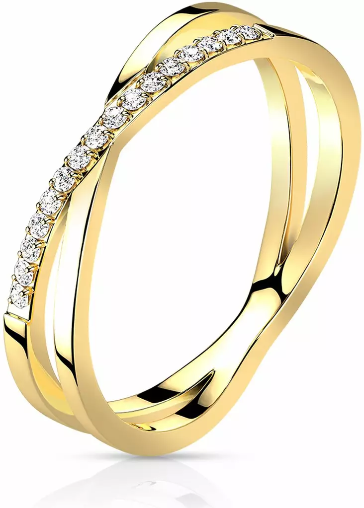 Crossraods sormus kullattu HS719G - Terässormukset - HS719G-160 - 1