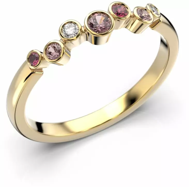 Festive Drop Pink timanttisormus, keltakulta 644-015P-KK - Timanttisormukset Festive - 14-644-015P-KK-140 - 1