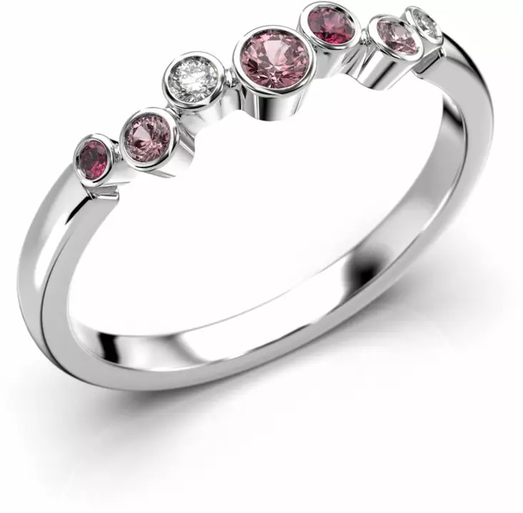 Festive Drop Pink timanttisormus, valkokulta 644-015P-VK - Timanttisormukset Festive - 14-644-015P-VK-140 - 1