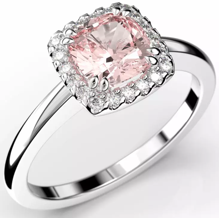 Festive Elsa vihkisormus morganiitilla 587-090M_PK - Timanttisormukset Festive - 14-587-090M-VK-150 - 1