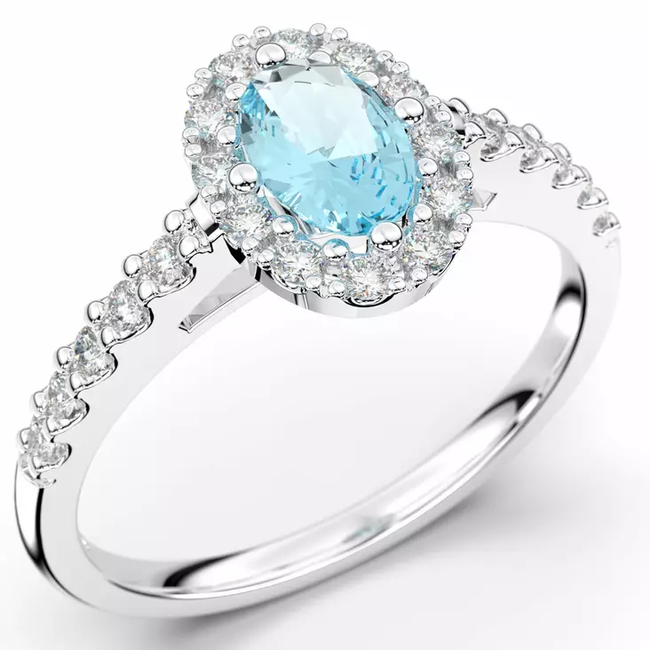 Festive Evelyn vihkisormus akvamariinilla 577-072A_VK - Timanttisormukset Festive - 14-577-072A-VK-150 - 1