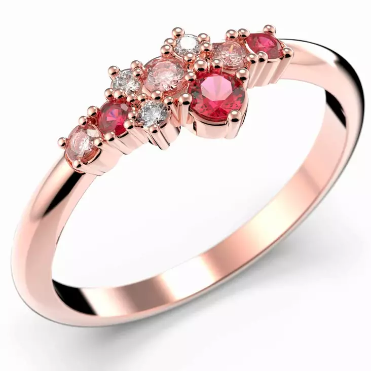 Festive Nelly Pink timanttisormus - Timanttisormukset Festive - 14-609-019P-PK-140 - 1