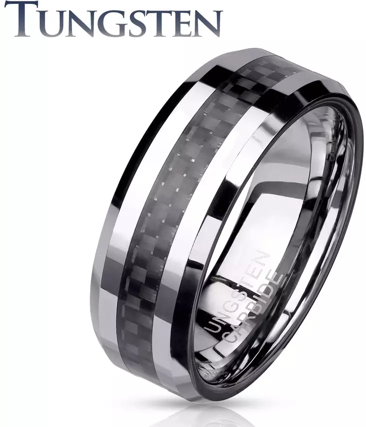 H12-8 Kihlasormus hiilikuituraita 8mm - Kihlasormukset - H12-8-190 - 1