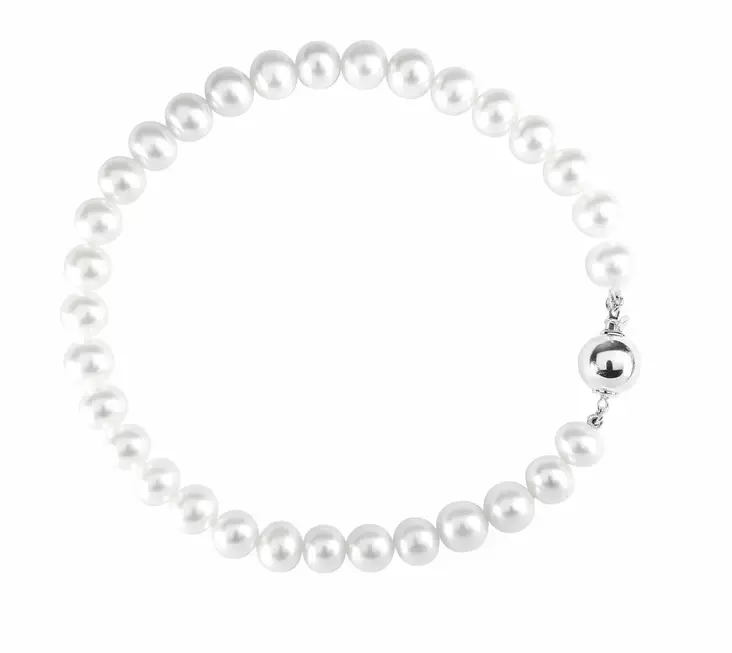 Helmirannekoru hopeahelmi -lukolla - Helminauhat ja helmikorut - FWP11-190 - 1