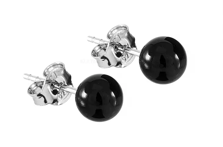 Hopeiset korvakorut onyx pallolla C10560 - Hopeiset korvakorut - C10560 - 1