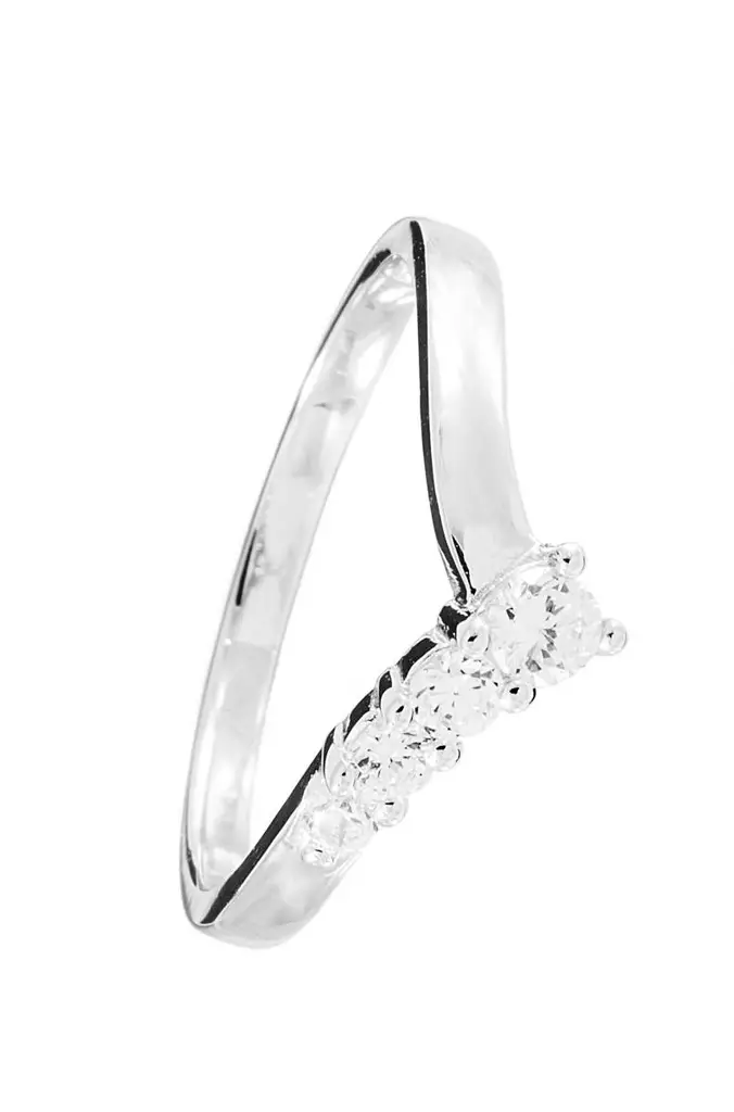 Hopeasormus V-malli CR10637 - Hopeiset sormukset - CR10637-170 - 1