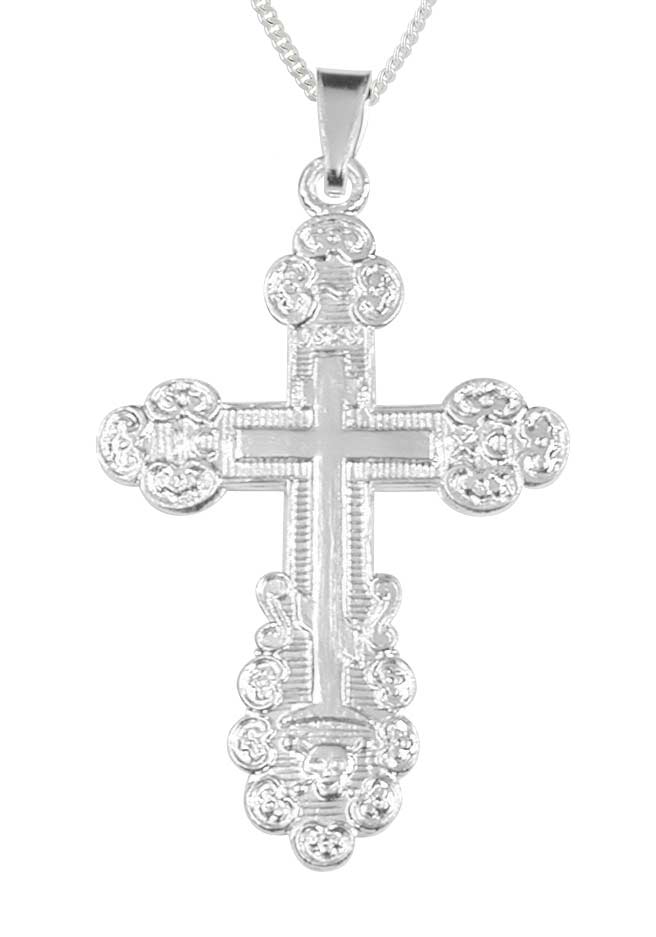 Hopeinen ortodoksiristi 5060-00-000 - Rippiristi hopea - 506000000 - 1