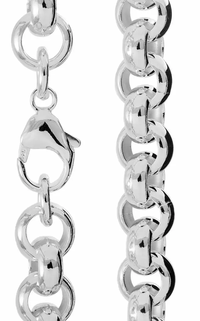 Papuranneketju 20cm 10mm - Hopeiset rannekorut - 65049-200 - 1