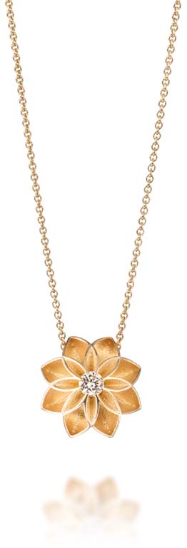 Lumoava Hurma kultainen riipus 0,15 karaatin timantilla. L76196130 - Timanttiviikot - L76196130000 - 1