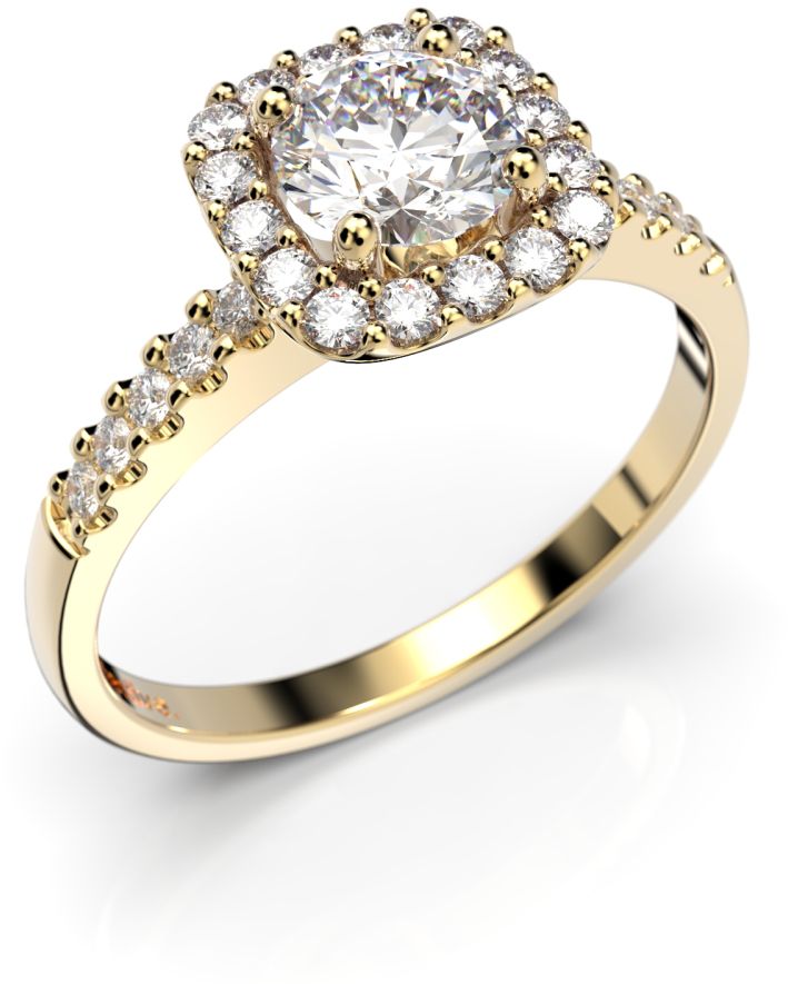 Festive Jemina Halo timanttisormus, keltakulta 635-076-KK - Timanttisormukset Festive - 14-635-076-KK-140 - 1