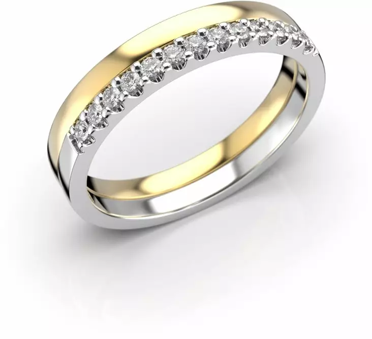 Festive Juliette Double timanttisormus, keltakulta 611-013-KK - Timanttisormukset Festive - 14-611-013-KV-140 - 1