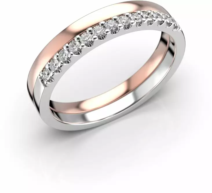 Festive Juliette Double timanttisormus, punakulta 611-013-PK - Timanttisormukset Festive - 14-611-013-PV-140 - 1