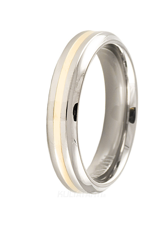 Titaani-Kulta kihlasormus T1375-5mm - Super outlet - muut sormukset - T1375-160 - 1