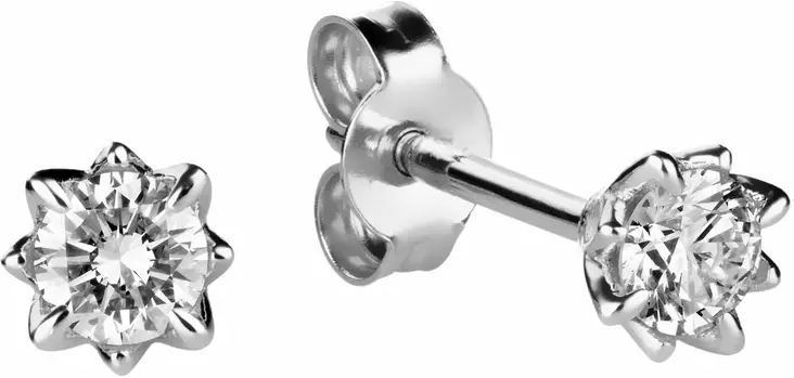 Kohinoor Rosa valkoikultaiset timanttikorvakorut 143-260V-20 - Timanttikorvakorut - 143-260V-20 - 1