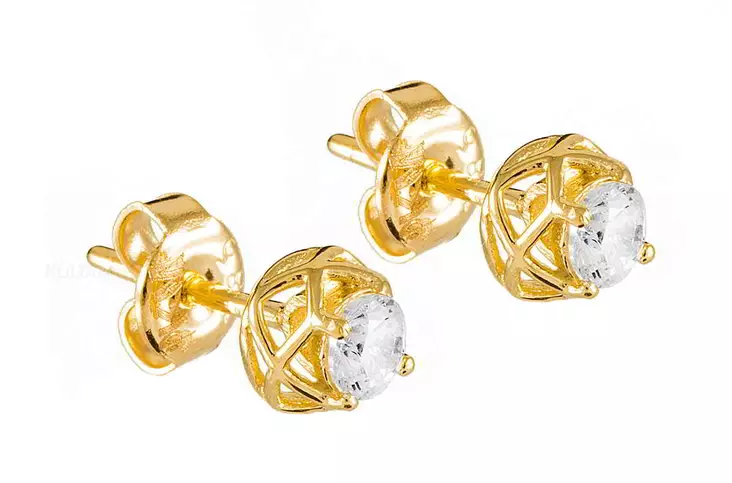 Korvakorut zirkoneilla - Kultaiset korvakorut - 17-K1680 - 1