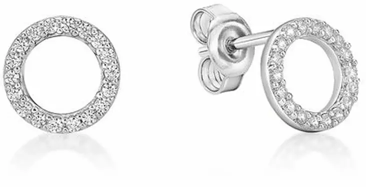 Korvakorut zirkonrengas - Hopeiset korvakorut - CKK10 - 1