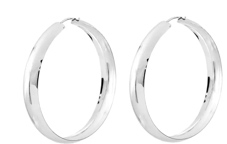 Korvarenkaat 7,5x45mm - Hopeiset korvakorut - H3030 - 1