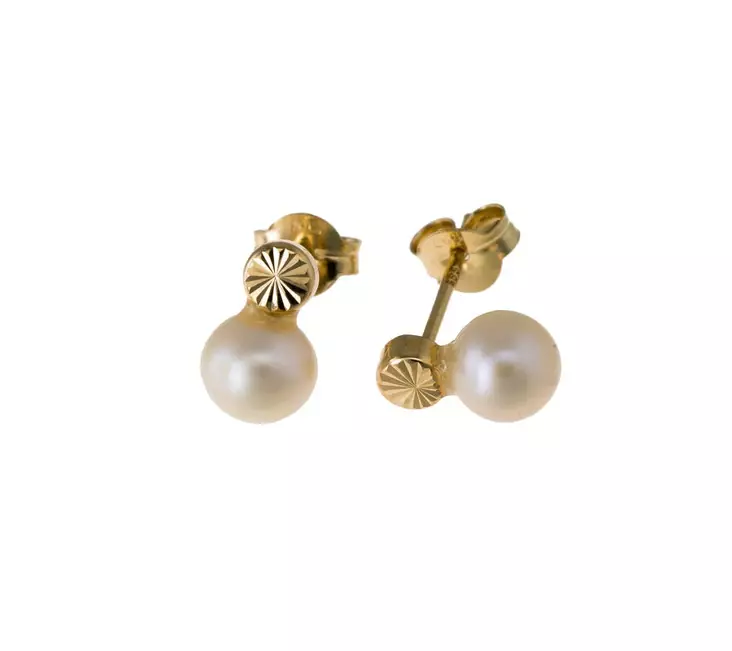 Kultaiset korvakorut makean veden helmill=C3=A4 - Kultaiset korvakorut - 17-K1720 - 1