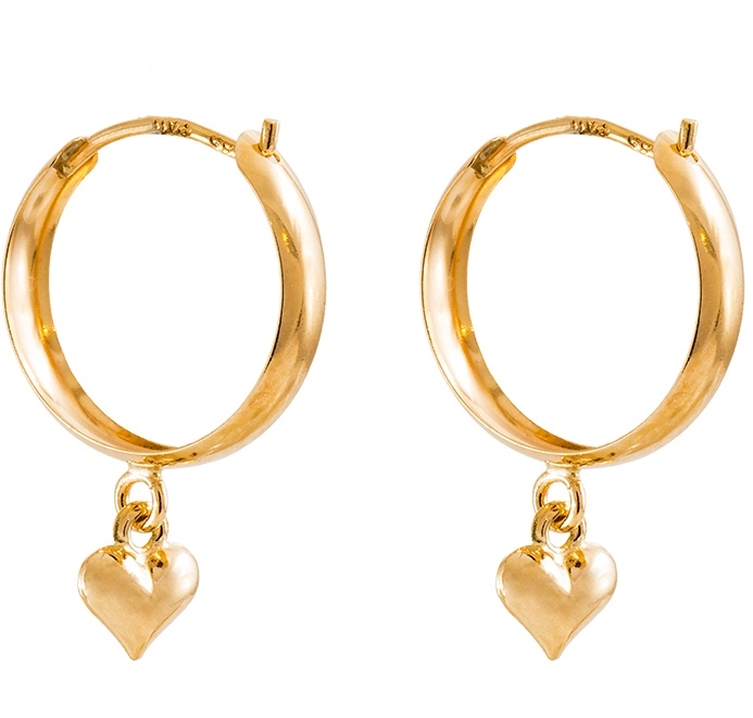 Keltakultaiset korvarenkaat syd=C3=A4mill=C3=A4 K30050 - Kultaiset korvakorut - K30050 - 1