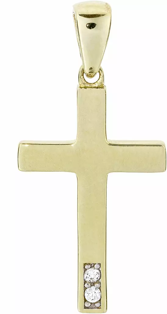 Kultainen rippiristi zirkoneilla. - Rippiristi kulta - 9K282060 - 1