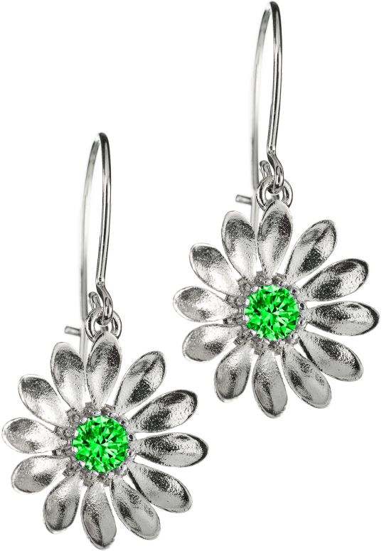 Lempikoru Kukkanen korvakorut vihreill=C3=A4 zirkoneilla (cz) 34075120=
00 - Hopeiset korvakorut - 3407512000 - 1