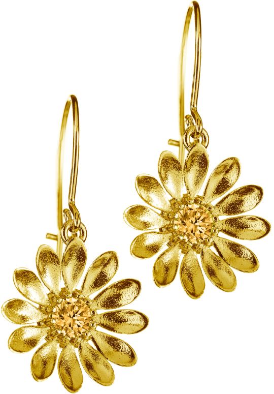 Lempikoru Kukkanen kullatut koukkukorvakorut keltaisilla zirkoneilla (=
cz) 5407508000 - Hopeiset korvakorut - 5407508000 - 1