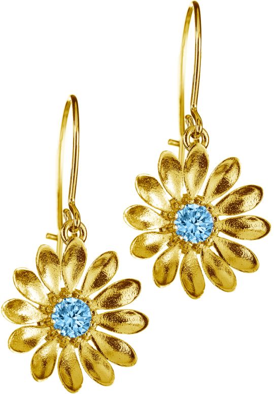 Lempikoru Kukkanen kullatut korvakorut sinisill=C3=A4 zirkoneilla (cz)=
5407509000 - Hopeiset korvakorut - 5407509000 - 1